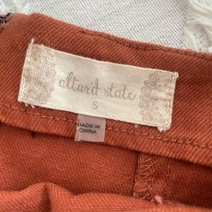 rusty colored alter'd state mini skirt